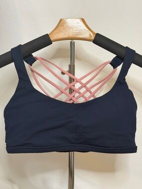 BLUE/PINK LULULEMON FREE TO BE BRA